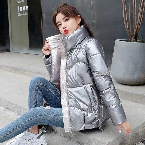 fashion short glossy parkas women winter jacket coat warm stand collar solid soft cotton padded jackets female new 201027, Black
fashion short glossy parkas women winter jacket coat warm stand collar solid soft cotton padded jackets female new 201027, Black
