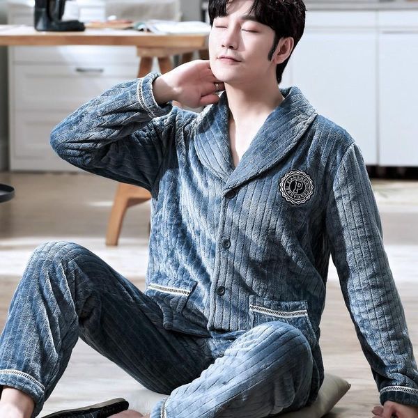 flannel pajamas set men nightwear casual 2pcs shirt&pant thicken warm sleepwear sleep set autumn winter full sleeve homewear 3xl1, Black;brown
flannel pajamas set men nightwear casual 2pcs shirt&pant thicken warm sleepwear sleep set autumn winter full sleeve homewear 3xl1, Black;brown