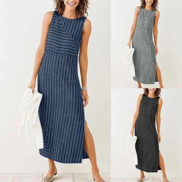 summer dress women casual striped sleeveless dress crew neck linen long dress casual condole belt womens clothing mulheres, Black;gray
summer dress women casual striped sleeveless dress crew neck linen long dress casual condole belt womens clothing mulheres, Black;gray