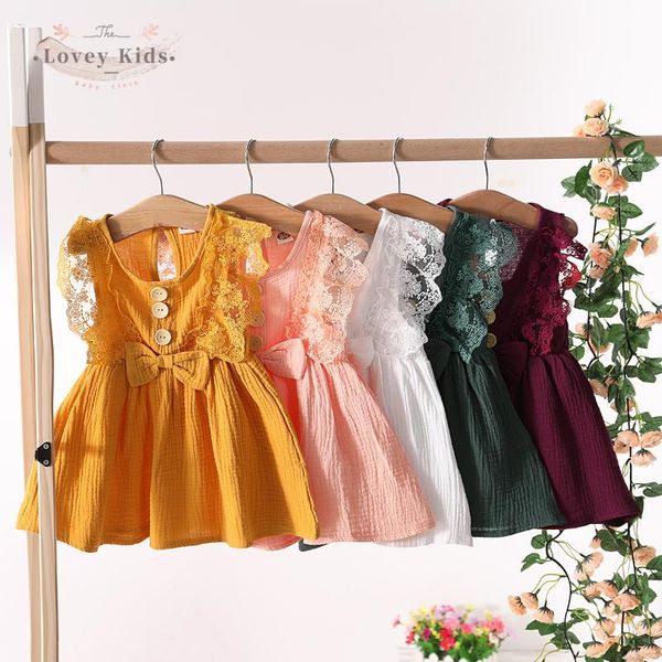 girl's dresses toddler born baby girl dress lace patchwork sweet princess short sleeve solid bow button ruffle cotton mini costume, Red;yellow
girl's dresses toddler born baby girl dress lace patchwork sweet princess short sleeve solid bow button ruffle cotton mini costume, Red;yellow