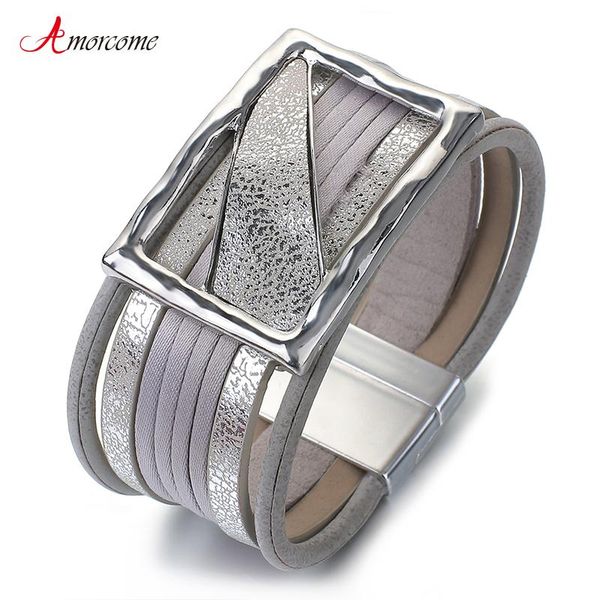 charm bracelets amorcome silver color hollow square leather bracelet for women multilayer wrap statement jewelry mujer pulsera, Golden;silver
charm bracelets amorcome silver color hollow square leather bracelet for women multilayer wrap statement jewelry mujer pulsera, Golden;silver