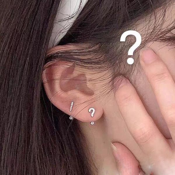 stud 2021 real 925 sterling silver minimal personalize exclamation question mark women girl summer style geometric earring gifts, Golden;silver
stud 2021 real 925 sterling silver minimal personalize exclamation question mark women girl summer style geometric earring gifts, Golden;silver