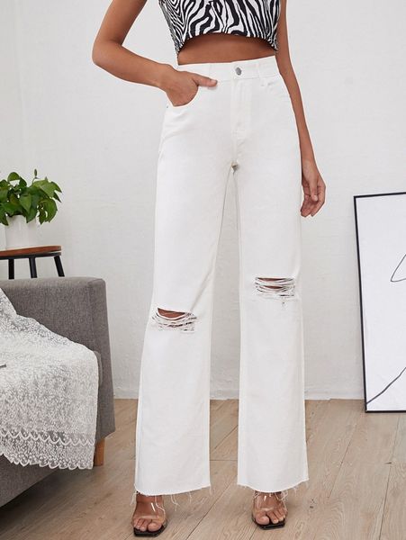 high waist ripped wide leg jeans x4yt#, Blue
high waist ripped wide leg jeans x4yt#, Blue