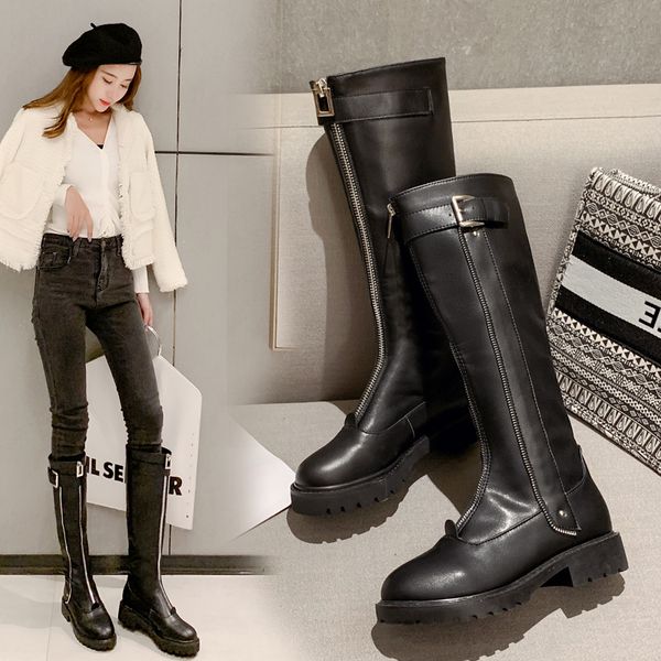 fashion quality women boots luxury women design zip border knee high boots come with box size 35 to 40, Black
fashion quality women boots luxury women design zip border knee high boots come with box size 35 to 40, Black