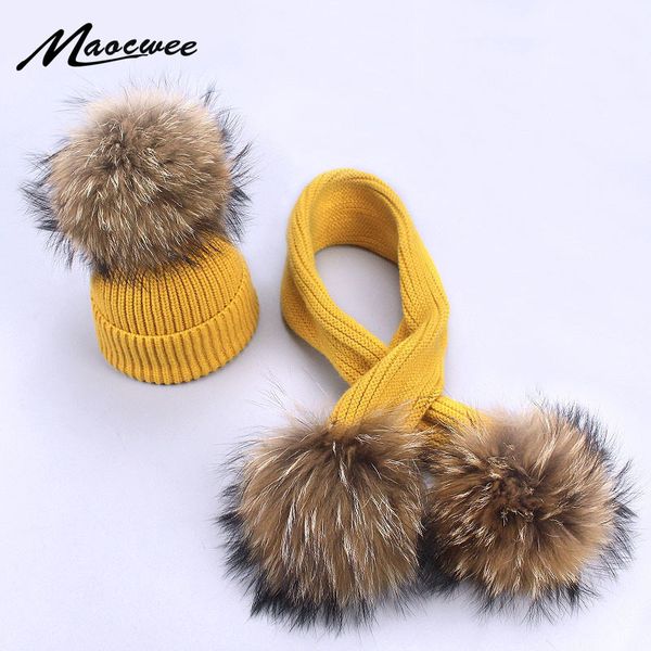 new winter baby girls boy real raccoon knitted hat scarf set with fur pompom ball caps baby children hats kids warm beanie suits y201024, Blue;gray
new winter baby girls boy real raccoon knitted hat scarf set with fur pompom ball caps baby children hats kids warm beanie suits y201024, Blue;gray