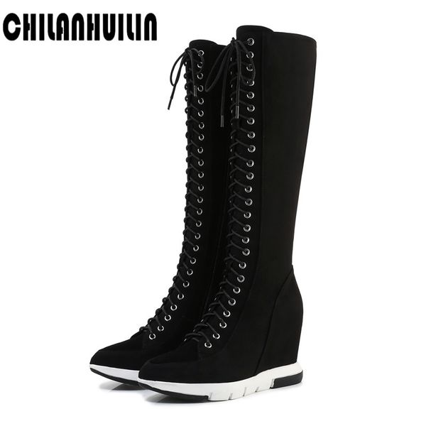 shoes new motorcycle boots suede punk shoes cosplay boots knee high heel platform zip autumn winter wedges knee high, Black
shoes new motorcycle boots suede punk shoes cosplay boots knee high heel platform zip autumn winter wedges knee high, Black