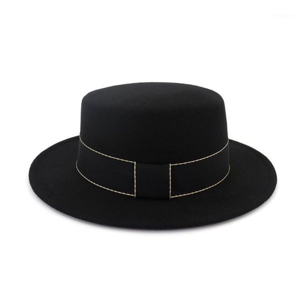 wide brim plain fedora hats for women men flat jazz wool felt hat black trilby chapeau with ribbon band1, Blue;gray
wide brim plain fedora hats for women men flat jazz wool felt hat black trilby chapeau with ribbon band1, Blue;gray