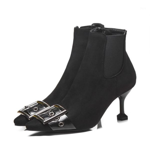 boots sun buckle belt high heel women side zipper ankle 2021 fashion pointed wine glass boot1, Black
boots sun buckle belt high heel women side zipper ankle 2021 fashion pointed wine glass boot1, Black