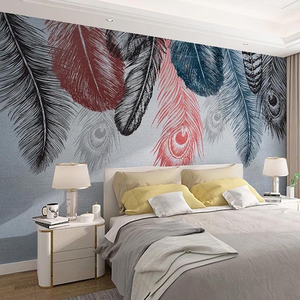 custom self-adhesive wallpaper murals nordic fashion colored feather 3d art mural modern living room restaurant wall painting
custom self-adhesive wallpaper murals nordic fashion colored feather 3d art mural modern living room restaurant wall painting