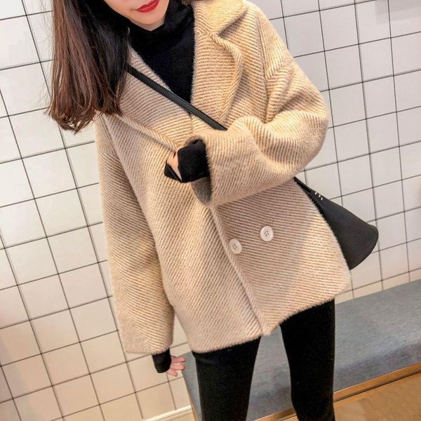 mink cashmere coat women korean version of the loose-style winter jacket women's woolen coat women's thick fashion casual1, Black;brown
mink cashmere coat women korean version of the loose-style winter jacket women's woolen coat women's thick fashion casual1, Black;brown