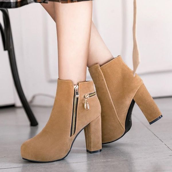 boots pxelena 2021 winter office ladies ankle chunky block high heels side zipper round toe flock dress plus size 34-43, Black
boots pxelena 2021 winter office ladies ankle chunky block high heels side zipper round toe flock dress plus size 34-43, Black