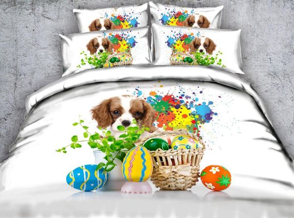 jf-370 white bed sheets 4pcs cute puppy and easter eggs duvet cover set for kids single full bedding king bed linens
jf-370 white bed sheets 4pcs cute puppy and easter eggs duvet cover set for kids single full bedding king bed linens