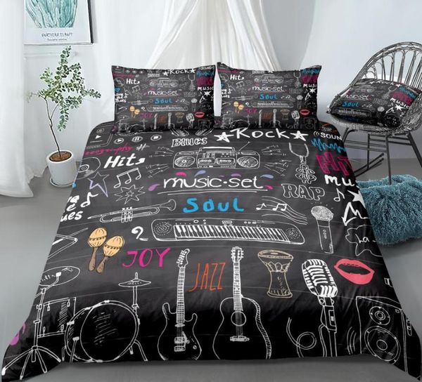 bedding sets music duvet cover set microphone guitar headphone drums rock quilt black bed colorful dropship
bedding sets music duvet cover set microphone guitar headphone drums rock quilt black bed colorful dropship