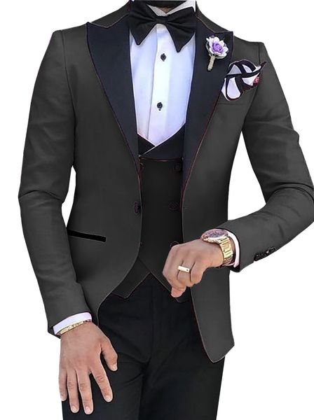 classic wedding tuxedos peak lapel slim fit suits for men groomsmen suit three pieces prom formal suits (jacket+pants+vest+tie) w253, Black;gray
classic wedding tuxedos peak lapel slim fit suits for men groomsmen suit three pieces prom formal suits (jacket+pants+vest+tie) w253, Black;gray