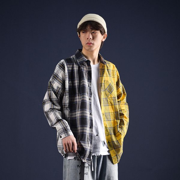 2021 new privathinker patchwork shirts men streetwear long sleeve plaid stripe casual oversize shirt male blouse 5io2, White;black
2021 new privathinker patchwork shirts men streetwear long sleeve plaid stripe casual oversize shirt male blouse 5io2, White;black