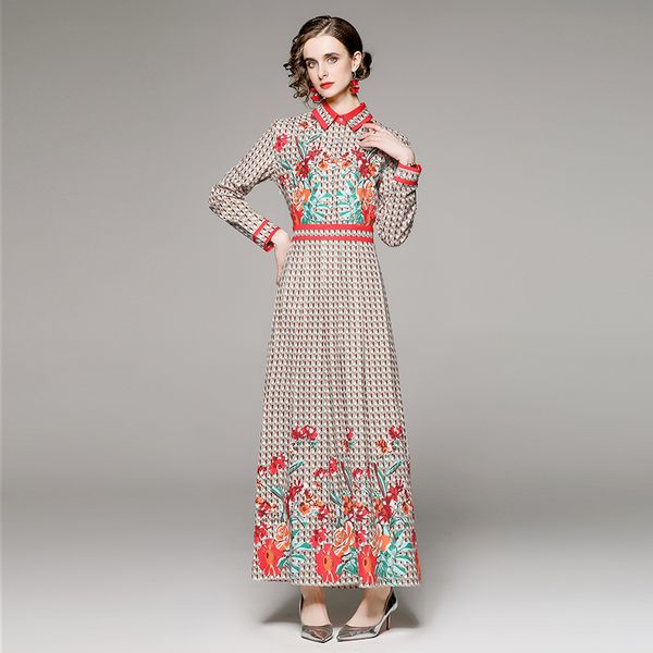2022 shirt neck casual print maxi dress lantern sleeve vintage button shirt dresses sweet cute office lady designer long frocks spring autum, Black;gray
2022 shirt neck casual print maxi dress lantern sleeve vintage button shirt dresses sweet cute office lady designer long frocks spring autum, Black;gray