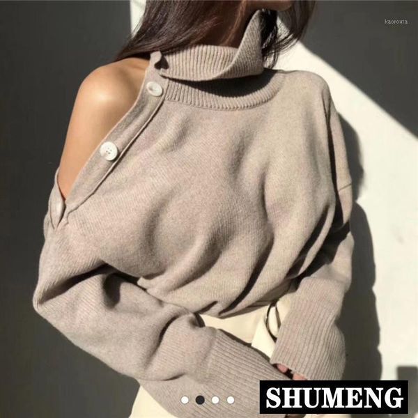 new 2020 autumn winter elegant women sweaters strapless turtleneck loose knitted pullovers female casual solid knitwear1, White;black
new 2020 autumn winter elegant women sweaters strapless turtleneck loose knitted pullovers female casual solid knitwear1, White;black
