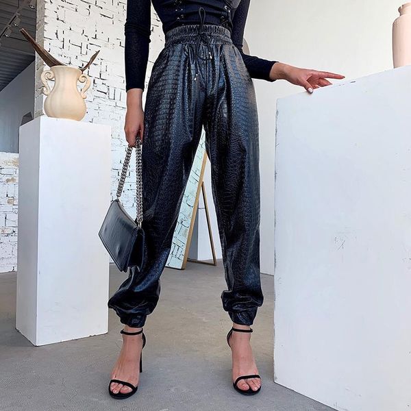 vintage grunge gothic women's pants harjauku bandage female trousers punk chic pu pants1, Black;white
vintage grunge gothic women's pants harjauku bandage female trousers punk chic pu pants1, Black;white