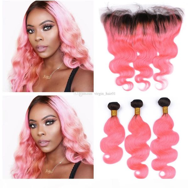 two tone 1b pink ombre bundles with lace frontal pink body wave lace frontal with bundles rose pink human virgin indian hair wefts 4pcs lot, Black;brown
two tone 1b pink ombre bundles with lace frontal pink body wave lace frontal with bundles rose pink human virgin indian hair wefts 4pcs lot, Black;brown