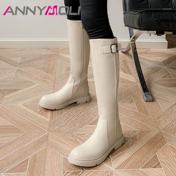 boots annymoli women riding shoes real leather flat platform long round toe zip buckle knee high autumn winter beige1, Black
boots annymoli women riding shoes real leather flat platform long round toe zip buckle knee high autumn winter beige1, Black