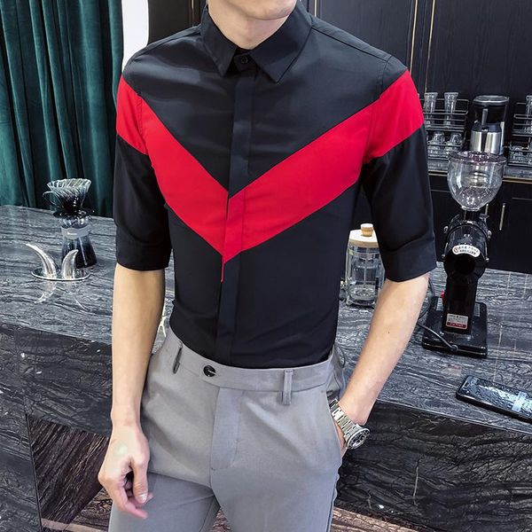 plus size men casual shirt fashion 2020 summer half sleeve men's social shirts patchwork color slim fit tuxedo 5xl, White;black
plus size men casual shirt fashion 2020 summer half sleeve men's social shirts patchwork color slim fit tuxedo 5xl, White;black
