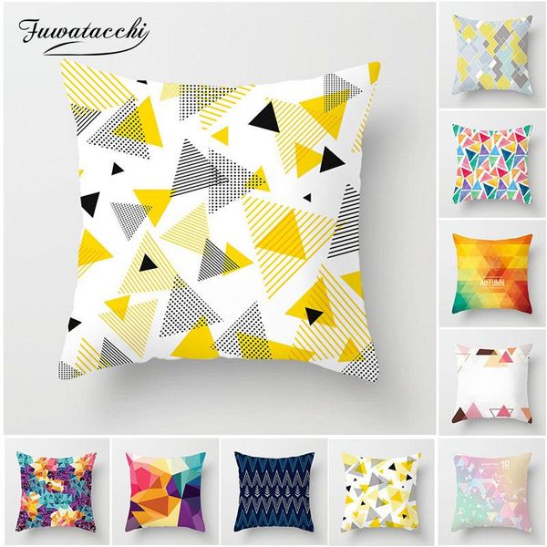 fuwatacchi geometric decorative cushion covers yellow striped diamond pillow cover for soft car chair rainbow pillowcase 45*45cm
fuwatacchi geometric decorative cushion covers yellow striped diamond pillow cover for soft car chair rainbow pillowcase 45*45cm