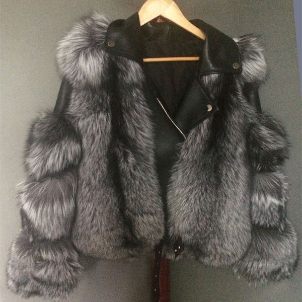 plus size women real sheep leather genuine fox fur coat short jacket fashion patchwork with belt winter furry 201212, Black
plus size women real sheep leather genuine fox fur coat short jacket fashion patchwork with belt winter furry 201212, Black
