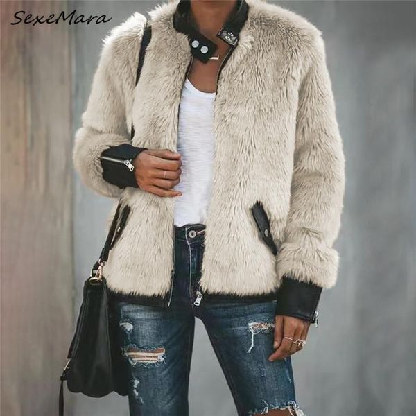 women's fur & faux patchwork women coat 2021 arrival winter elegant o-neck zipper pockets loose, Black
women's fur & faux patchwork women coat 2021 arrival winter elegant o-neck zipper pockets loose, Black