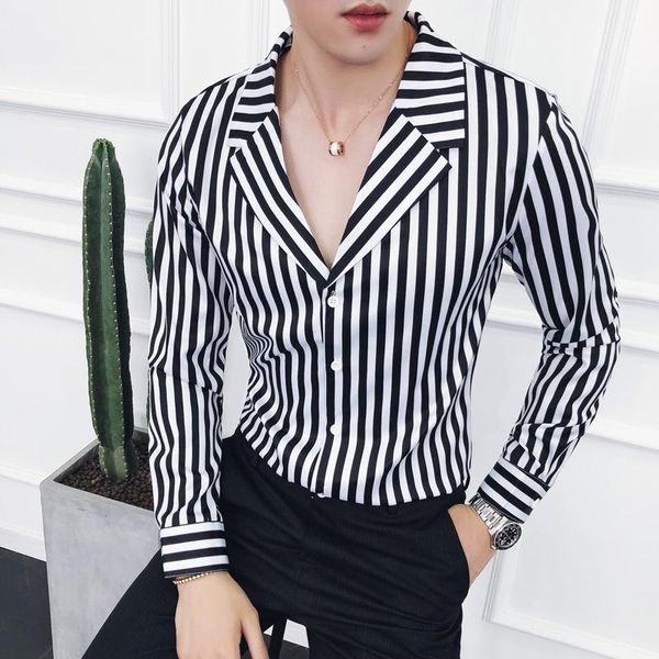 men's casual shirts fashion trend striped business causal long sleeve dress shirt men autumn quality polyester soft smooth camisa mascu, White;black
men's casual shirts fashion trend striped business causal long sleeve dress shirt men autumn quality polyester soft smooth camisa mascu, White;black