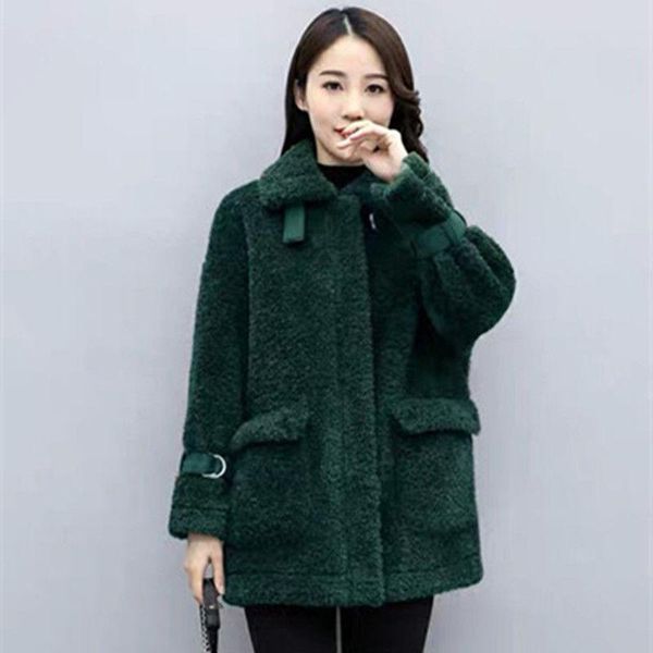 women's fur & faux 2021 autumn winter women wool coat female korean style loose elegant basic solid causal fashion short jackets w14, Black
women's fur & faux 2021 autumn winter women wool coat female korean style loose elegant basic solid causal fashion short jackets w14, Black