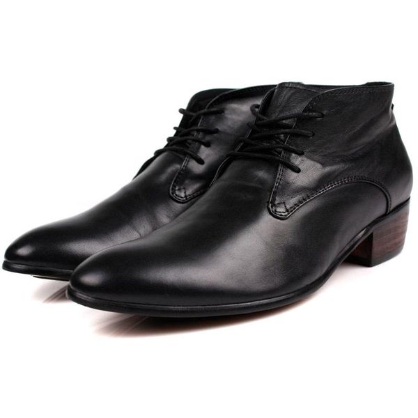 british pointed high men's shoes trend short boots leather korean men's boots shoes business, Black
british pointed high men's shoes trend short boots leather korean men's boots shoes business, Black