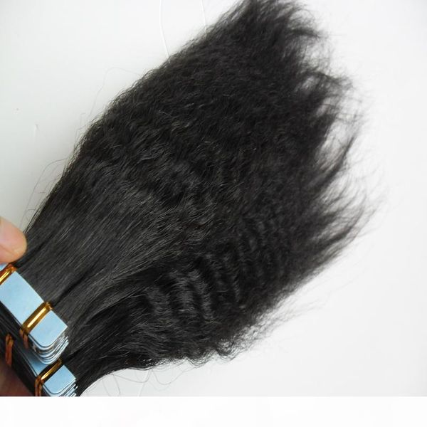 machine made remy tape hair 100% human hair extensions 40pcs coarse yaki tape in human hair extensions kinky straight virgin brazilian, Black 
machine made remy tape hair 100% human hair extensions 40pcs coarse yaki tape in human hair extensions kinky straight virgin brazilian, Black