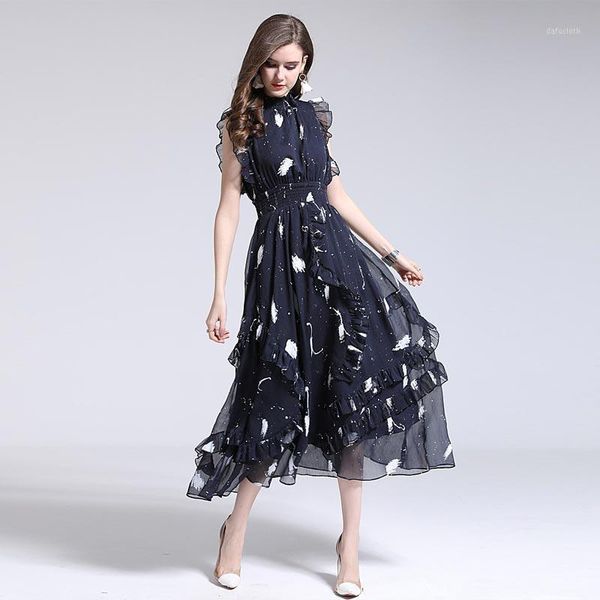 xf 2018 spring / summer fashion designer runway print ladies sleeveless vest elastic stacked ruffle printed dress1, White;black
xf 2018 spring / summer fashion designer runway print ladies sleeveless vest elastic stacked ruffle printed dress1, White;black