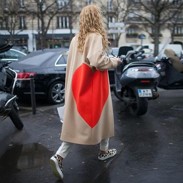 women autumn and winter warm casual long sleeve coats lapel neck outwears red heart printing long woolen jackets1, Black;brown
women autumn and winter warm casual long sleeve coats lapel neck outwears red heart printing long woolen jackets1, Black;brown
