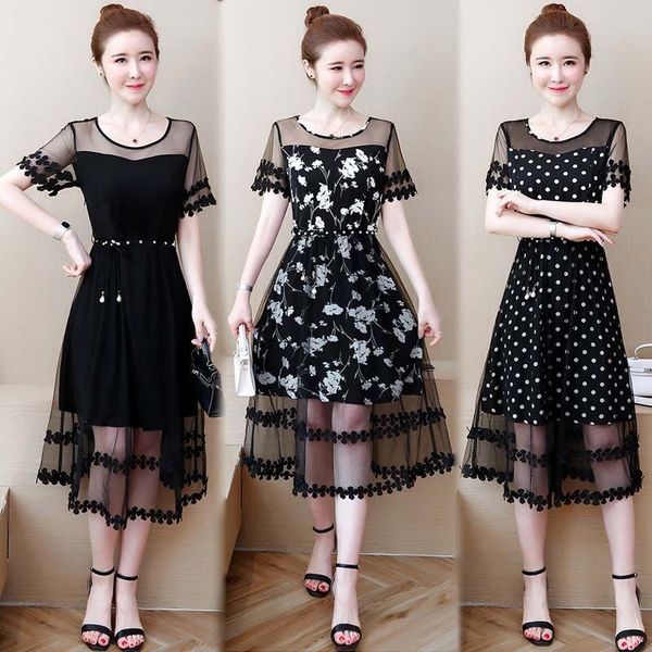 women will see mesh sizes printed big plus size l fine party casual beach dress u7vd, Black;gray
women will see mesh sizes printed big plus size l fine party casual beach dress u7vd, Black;gray
