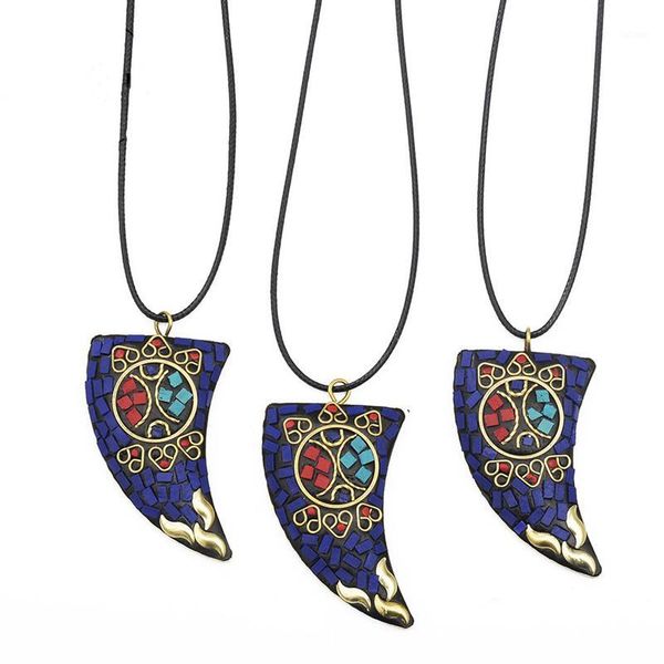new vintage ethnic style men's bone pendant nepal necklace handmade tibetan blue horns rope chain lucky jewelry for women men1, Silver
new vintage ethnic style men's bone pendant nepal necklace handmade tibetan blue horns rope chain lucky jewelry for women men1, Silver