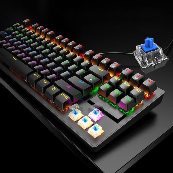 universal 87keys gaming keyboard usb wired rgb green axis dustproof backlight mechanical keyboard business computer accessory
universal 87keys gaming keyboard usb wired rgb green axis dustproof backlight mechanical keyboard business computer accessory