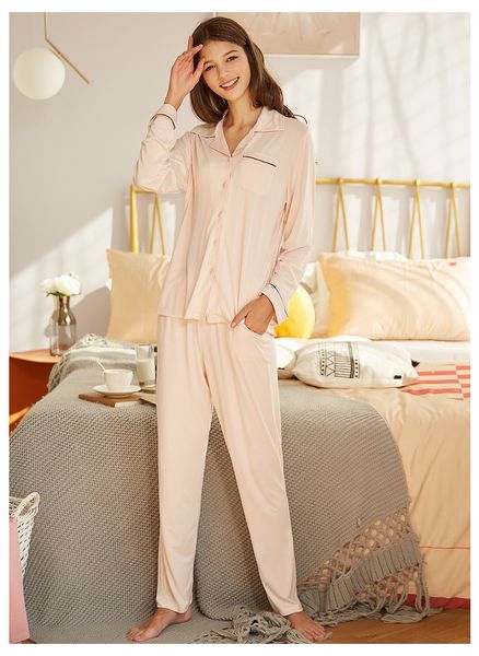 appeshion 2 pcs women's knit modal lapel long sleeve home wear pajamas set sleepwear, Black;brown
appeshion 2 pcs women's knit modal lapel long sleeve home wear pajamas set sleepwear, Black;brown