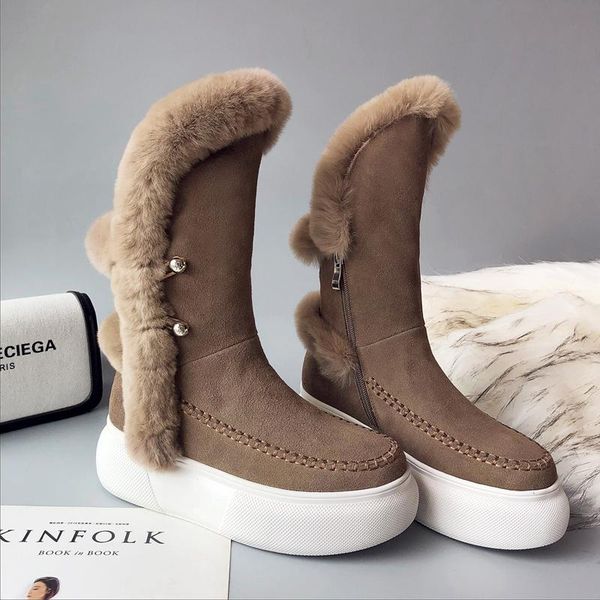 boots 2021 winter snow women's shoes cow suede keep warm plush fur decoration mid-calf bottes femme, Black
boots 2021 winter snow women's shoes cow suede keep warm plush fur decoration mid-calf bottes femme, Black