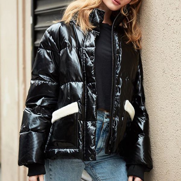 malina winter stand collar parkas women fashion black loose shiny coats women elegant short cotton jackets female ladies jmx1016, Black;brown
malina winter stand collar parkas women fashion black loose shiny coats women elegant short cotton jackets female ladies jmx1016, Black;brown