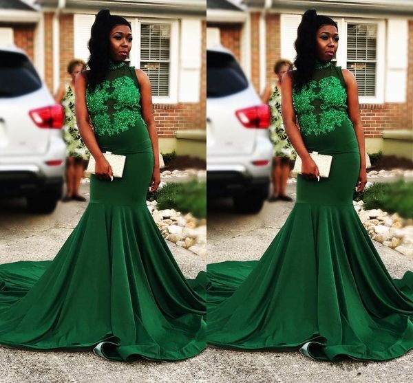 2021 dark green prom dresses sleeveless lace applique sweep train sequins beaded custom made african evening party gowns robe vestido, Black
2021 dark green prom dresses sleeveless lace applique sweep train sequins beaded custom made african evening party gowns robe vestido, Black