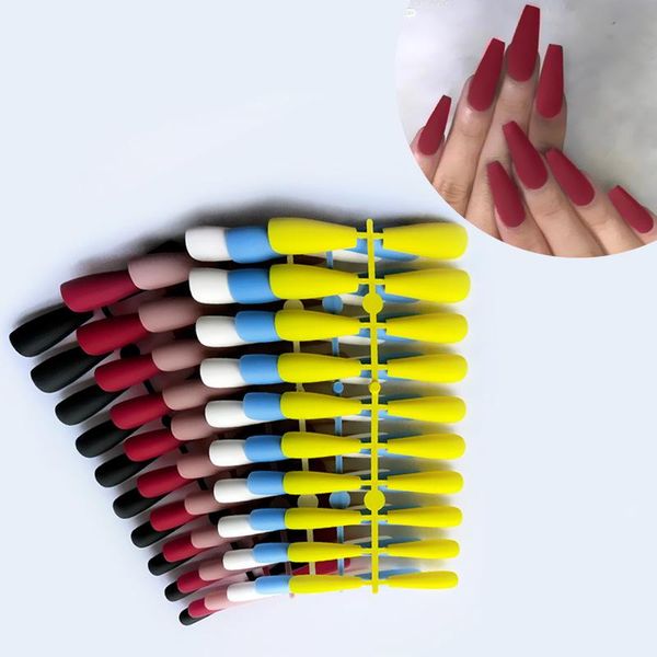 false nails 20/24 pcs extra long matte frosted solid color coffin fake reusable easy to wear ballerina with glue sticker, Red;gold
false nails 20/24 pcs extra long matte frosted solid color coffin fake reusable easy to wear ballerina with glue sticker, Red;gold