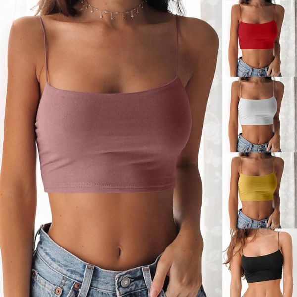 fashion women tank tube crop sleeveless solid camisoles ladies slim short strappy vest summer streetwear 2021, Gray;blue
fashion women tank tube crop sleeveless solid camisoles ladies slim short strappy vest summer streetwear 2021, Gray;blue