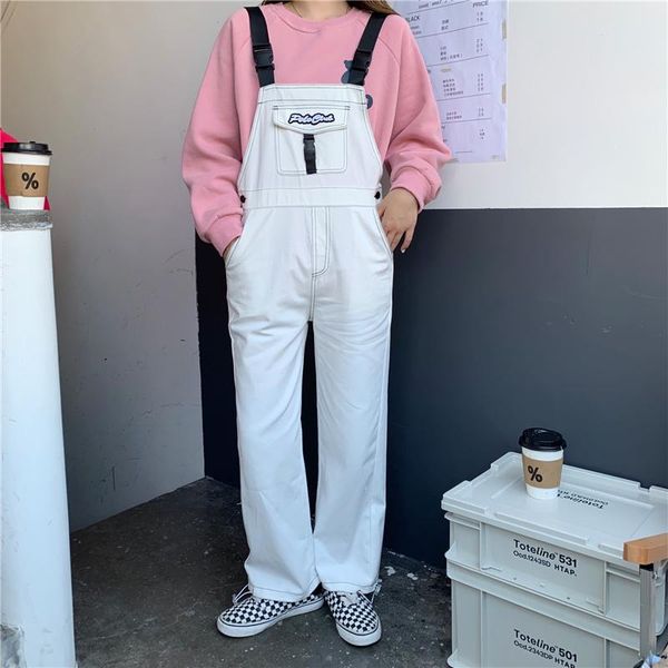 2 color gothic women denim overalls 2020 new fall loose jeans female casual high-waist straight-leg pants mujer, Blue
2 color gothic women denim overalls 2020 new fall loose jeans female casual high-waist straight-leg pants mujer, Blue