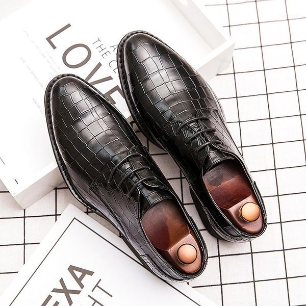 men leather shoes snake skin prints men business dress classic style casual shoes lace up pointed toe for oxford1, Black
men leather shoes snake skin prints men business dress classic style casual shoes lace up pointed toe for oxford1, Black