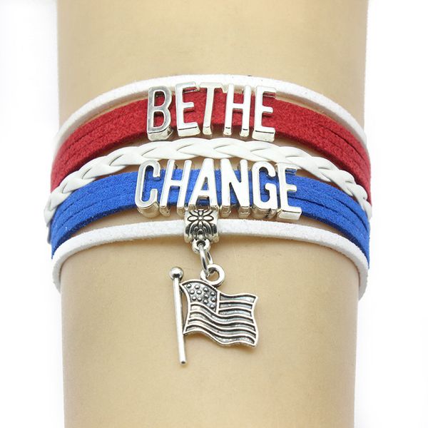 infinity love bethe change trump flag charms bracelets & bangles leather braid wrap bracelet men women fashion jewelry, Golden;silver
infinity love bethe change trump flag charms bracelets & bangles leather braid wrap bracelet men women fashion jewelry, Golden;silver