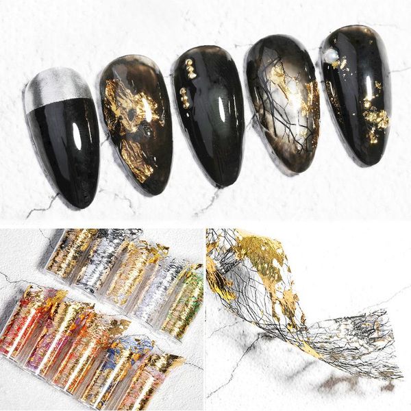 10 types gold silver nail art foil paper irregular aluminum nail sticker manicure glitter gel polish diy design decoration, Black
10 types gold silver nail art foil paper irregular aluminum nail sticker manicure glitter gel polish diy design decoration, Black