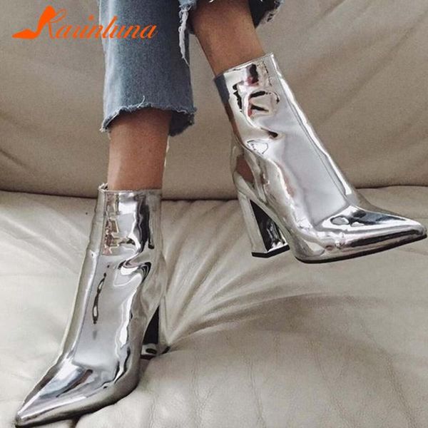 boots 2021 arrival shoes women gold sliver pointed toe thick heels solid ankle fashionable female, Black
boots 2021 arrival shoes women gold sliver pointed toe thick heels solid ankle fashionable female, Black
