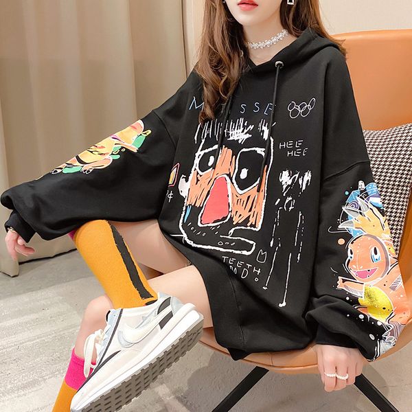 90s goth dark emos 2020 80s oversized hoodie cloth harajuku autumn women female sweatshirts pullover graffiti sweatshirt jwrpm, Black
90s goth dark emos 2020 80s oversized hoodie cloth harajuku autumn women female sweatshirts pullover graffiti sweatshirt jwrpm, Black