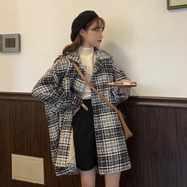 winter 2021 new korean version of ins retro plaid woolen for women's warm cotton padded thickened medium length coat, Black
winter 2021 new korean version of ins retro plaid woolen for women's warm cotton padded thickened medium length coat, Black